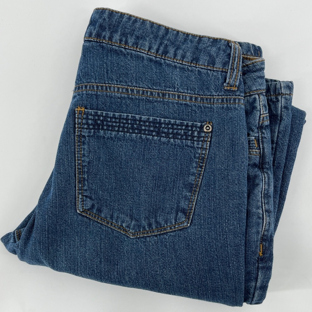 Natural Reflections Womens Flannel Lined Jeans Medium Wash Straight Leg Size 2